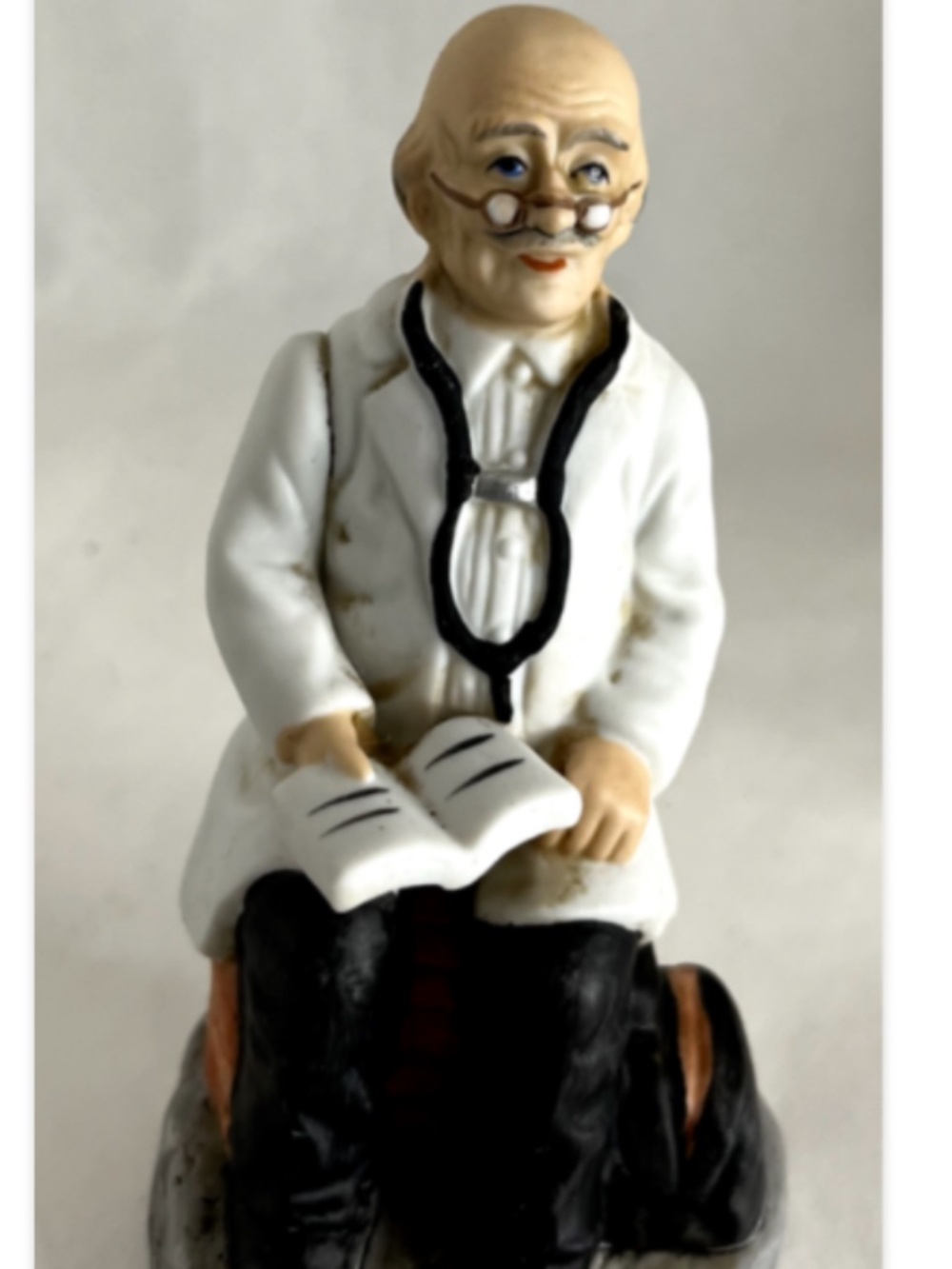 Vintage AYERST Promotional Figurine Medical Physician Sitting and Reading